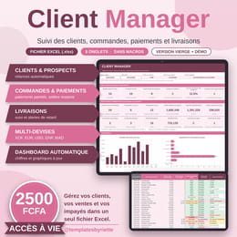 CLIENTS MANAGER: un simple fichier EXCEL pour les e-commerçants organises