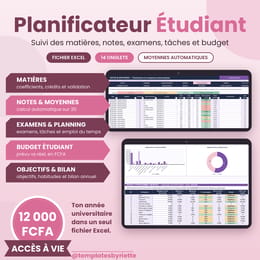 LE PLANNIFICATEUR UNIVERSITAIRE-UN fichier automatique parfait pour ton année scolaire