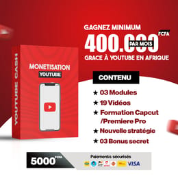 Formation YouTube Spéciale Afrique : Gagnez de l'Argent sur YouTube