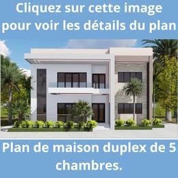 Plan de maison duplex de cinq chambres