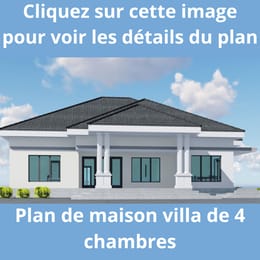 Plan de maison villa de 4 chambres.