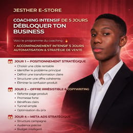 Coaching intensif de 5 jours pour débloquer ton business digital et augmenter tes ventes de 300%