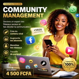 Deviens Community Manager et Gagne +120K FCFA/mois depuis ton téléphone
