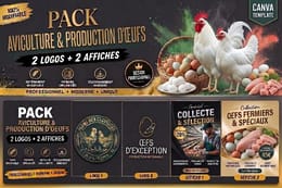 Pack Aviculture Professionnel – 2 Logos + 2 Affiches Modifiables