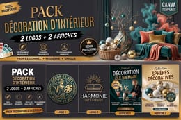 Pack Décoration Professionnel – 2 Logos + 2 Affiches Modifiables