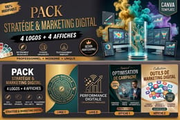 Pack Agence Digitale – 2 Logos + 2 Affiches Modifiables