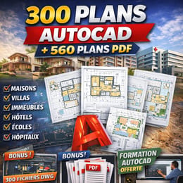 📐 300 Plans d’Architecture Professionnels (AutoCAD DWG) + Bonus 560 Plans PDF