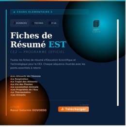 FICHES DE RÉSUMÉ EST CE2 — Programme Officiel Complet