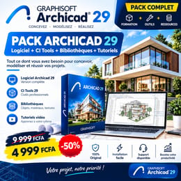 PACK ARCHICAD 29 – Logiciel + CI Tools + Bibliothèques + Tutoriels