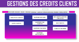 FICHIER EXCEL DE GESTION DES CRÉDITS  CLIENTS AUTOMATIQUE (creances)