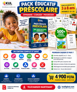 🎨 Pack Éducatif Préscolaire — 500+ Activités Imprimables pour Enfants 3 à 8 ans