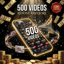 Pack Repost Amélioré Complet — 500 Vidéos Modifiables + 2 Tutoriels + Guide Complet