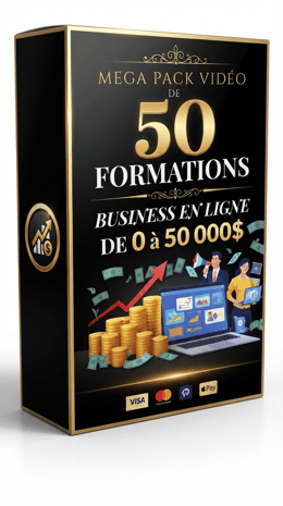 PLR : MEGA PACK VIDEO DE 50 FORMATIONS BUSINESS EN LIGNE : DE 0 à 50 000$