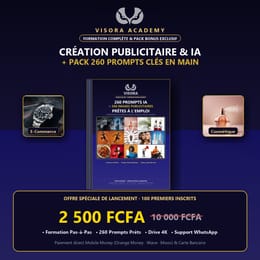 Pack Ultime Visora : Formation IA & Création Publicitaire + 260 Prompts HD