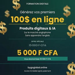 Générez vos premiers 100$ en ligne : produits digitaux et IA