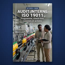 Pack Audit interne ISO 19011 : programme, check-lists, constats et actions sur Excel