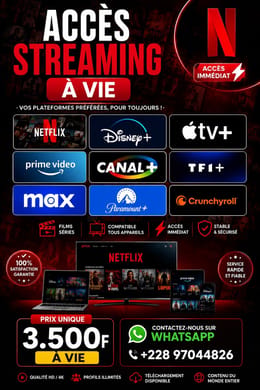 🔥 ABONNEMENT MULTI-PLATEFORMES STREAMING – OFFRE SPÉCIALE LIMITÉE 🔥
