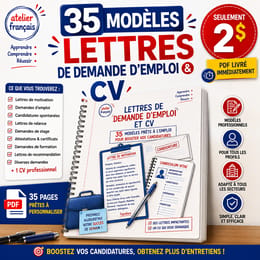 35 MODÈLES DE LETTRES DE DEMANDE D’EMPLOI + CV