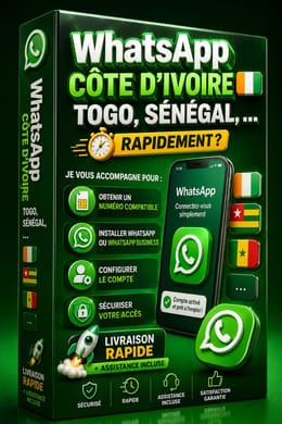Création WhatsApp Côte d’Ivoire 🇨🇮 ,Togo🇹🇬, Sénégal 🇸🇳, 🇩🇪, 🇧🇪… en quelques minutes