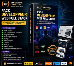 PACK DÉVELOPPEUR WEB FULL STACK - DE DÉBUTANT À EXPERT
