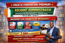 PACK DE FORMATION N°3 CONCOURS FONCTION PUBLIQUE CI – SESSION 2026 Niveau BEPC| Grade C1