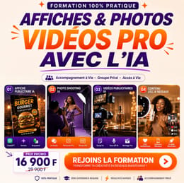 Création d'Affiches - Photo shooting & Vidéos Publicitaires Avec l'IA - 100% Pratique