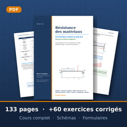 Résistance des matériaux : Cours complet et exercices corrigés (133 pages)