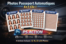 Photos Passeport Automatiques – Pack PS Action photoshop