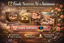 12 Fonds Nouveau-Né & Animaux – Magnifiques Décors Photographiques