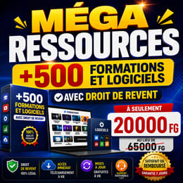 Pack Ultime : +500 Formations, 100 Logiciels & Kits Business – Droit de Revente Inclus