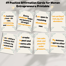 Empower Women Entrepreneurs: 49 Printable Boss Motivation Cards