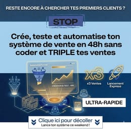 En 48h, lance un système de vente sans coder qui te rapporte jusqu’à 10 clients réguliers par jour.
