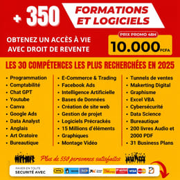 +350 Formations et Logiciels avec droit de revente