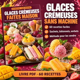 Glaces crémeuses faites maison sans machine : 60 recettes (sachets, bâtonnets, sorbets)