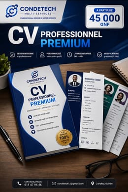 CV Professionnel Premium – CONDETECH MULTI-SERVICES