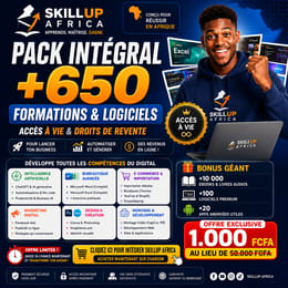 Pack 650+ Formations et Logiciels - Accès illimité aux cours Premium Africa