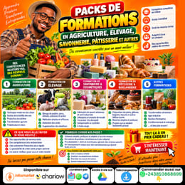 PACKS DE FORMATIONS EN AGRICULTURE, ÉLEVAGE, SAVONNERIE, PÂTISSERIE ET AUTRES