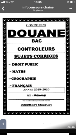 Fascicules douane niveau bac