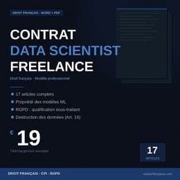 Modèle contrat data scientist freelance — Droit français (Word + PDF)