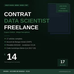Modèle contrat data scientist freelance — Droit OHADA / Bénin (Word + PDF)