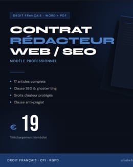 Modèle contrat rédacteur web freelance — Droit français (Word + PDF)
