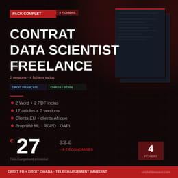 Modèle contrat data scientist freelance — Pack Droit Français + OHADA (4 fichiers)