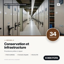 Recueil C · Conservation et infrastructure · 34 procédures d'archivage prêtes à signer