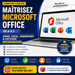 Maîtriser Microsoft Office de A à Z : world, Excel, PowerPoint,outlook/ formation complète ✅