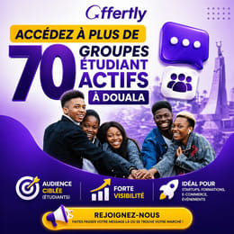 Accédez à +70 groupes étudiants actifs à Douala