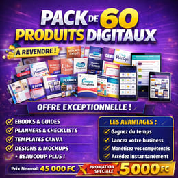 Pack de 60 produits digitaux à revendre