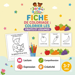 FICHE DE COLORIAGE: Colorier les fruits et légumes