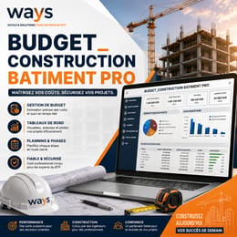 Budget Construction BTP Pro WAYS — Outil de gestion de chantier complet (Excel)