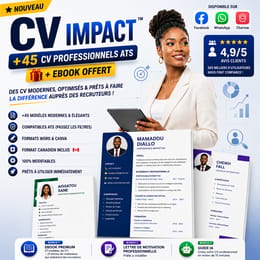 CV IMPACT™ — 45 Modèles de CV Professionnels ATS + Ebook Offert