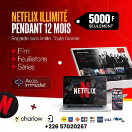 🍿 Pack Streaming Premium – Netflix + Disney+ & Prime (Accès à vie)